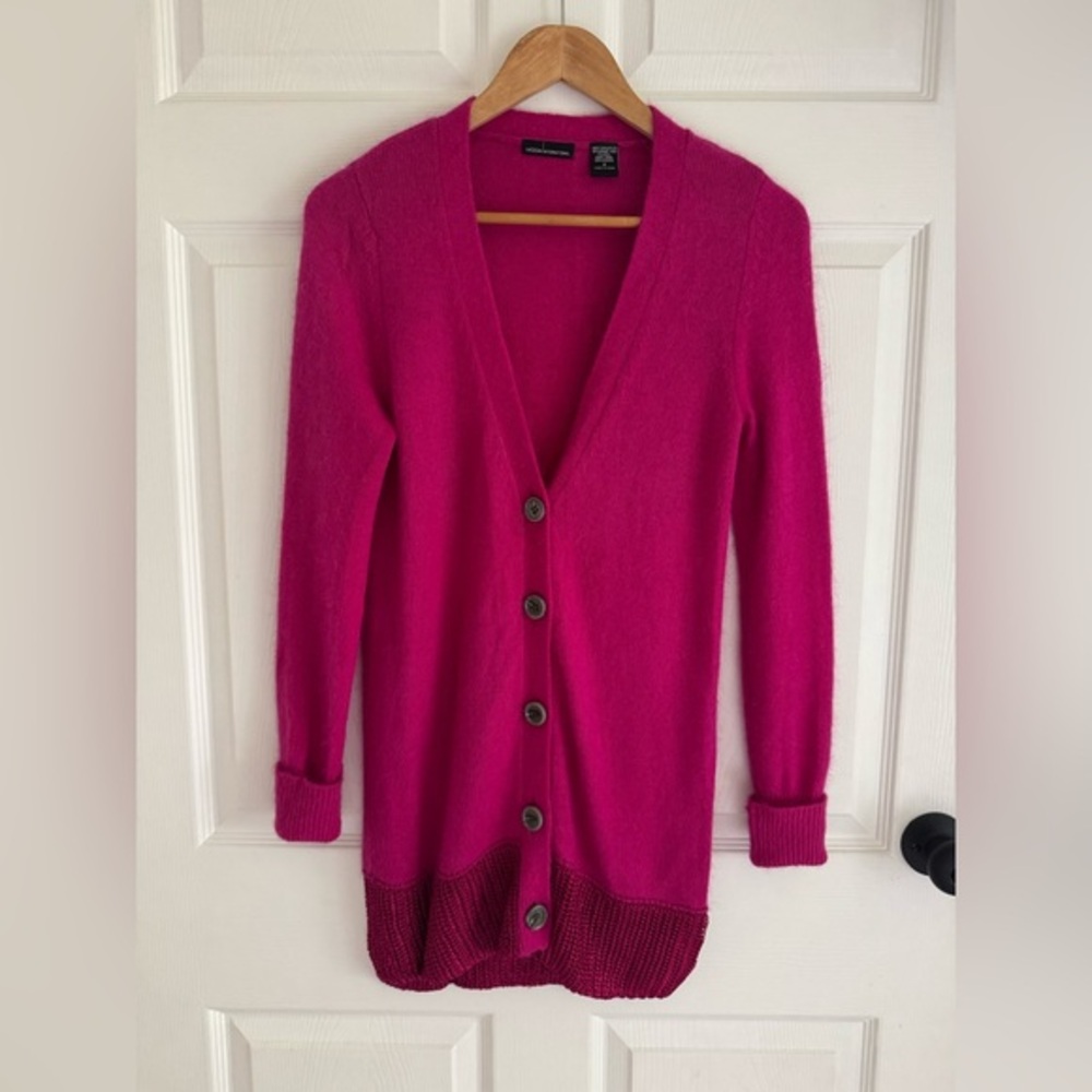 Moda International Pink Longline Cardigan Sweater Size Small